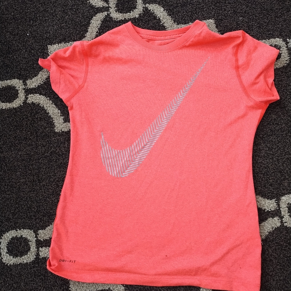 Nike Pink and Silver Performance Top